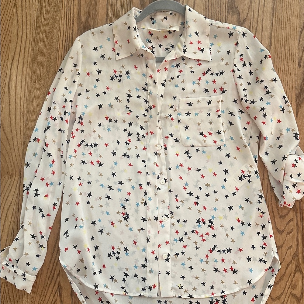 Diane Von Furstenberg Star Print Blouse - White, Red, Black stars